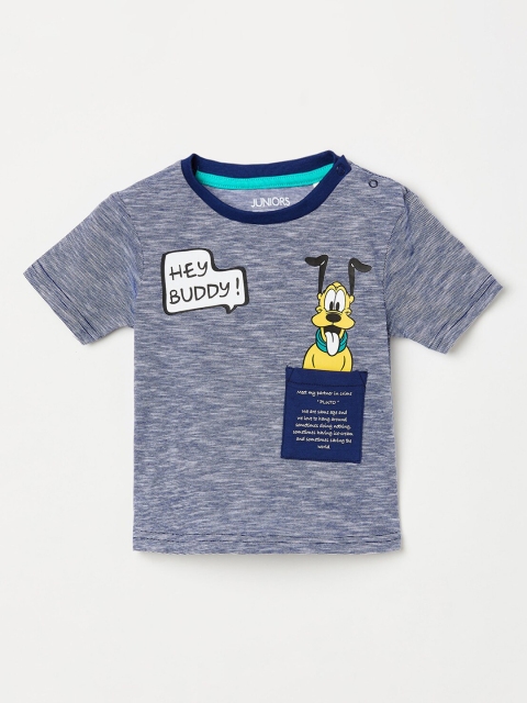 

Juniors by Lifestyle Boys Navy Blue Printed Round Neck T-shirt