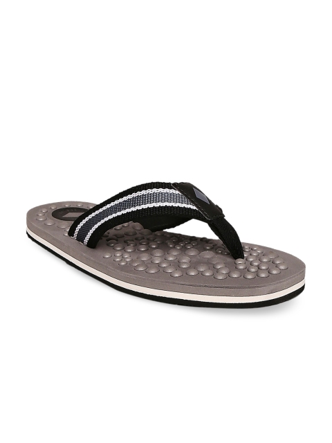 

Lee Cooper Men Grey & Black Striped T-Strap Flats