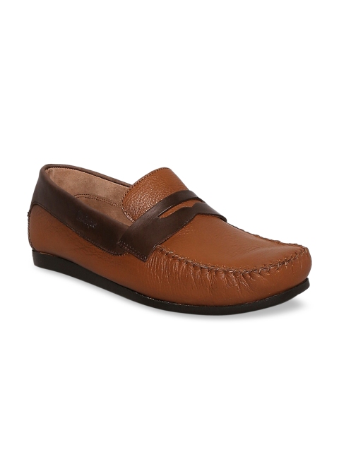 

Lee Cooper Men Colourblocked Leather Loafers, Tan