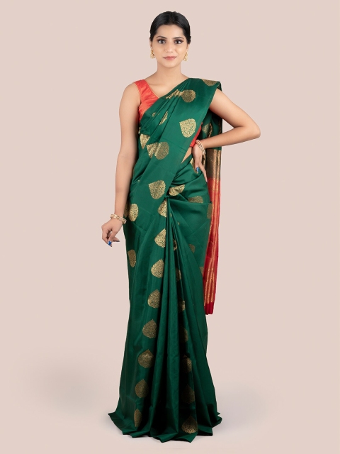 

Pothys Green Pure Silk Woven Design Mysore Silk Saree