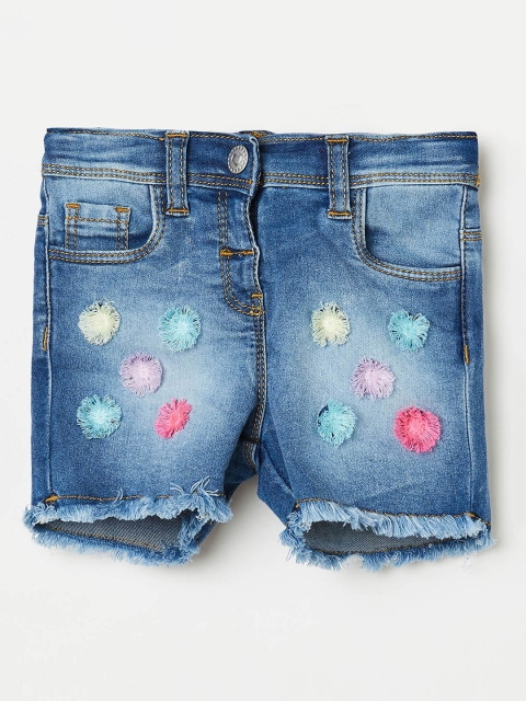 

Juniors by Lifestyle Girls Blue Washed Regular Fit Denim Shorts