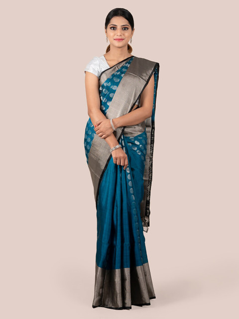 

Pothys Blue Pure Silk Woven Design Uppada Saree