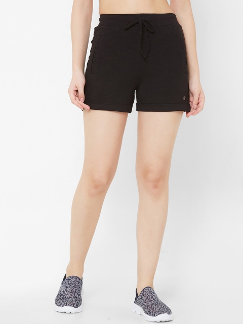 

Juliet Women Black Solid Slim Fit Regular Shorts