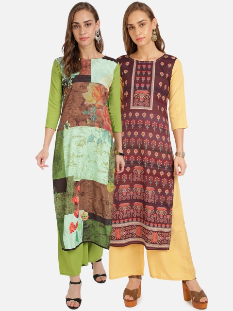 

Florence Multicoloured Floral Printed Crepe Kurta, Multi