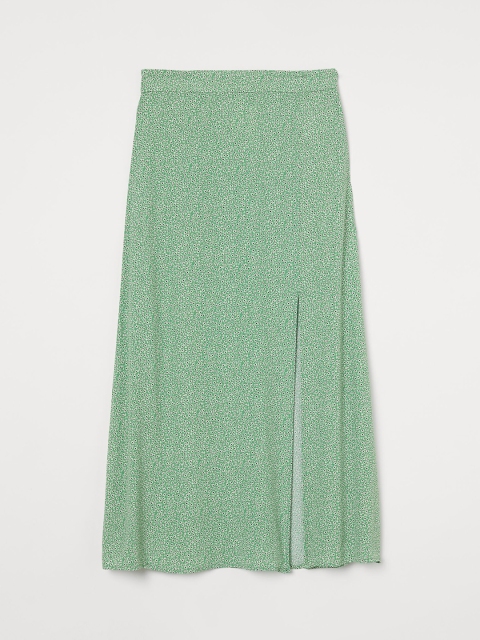 

H&M Women Green Viscose Skirt, Multi