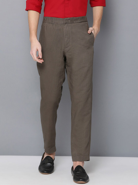 

Antony Morato Men Taupe Slim Fit Solid Regular Trousers