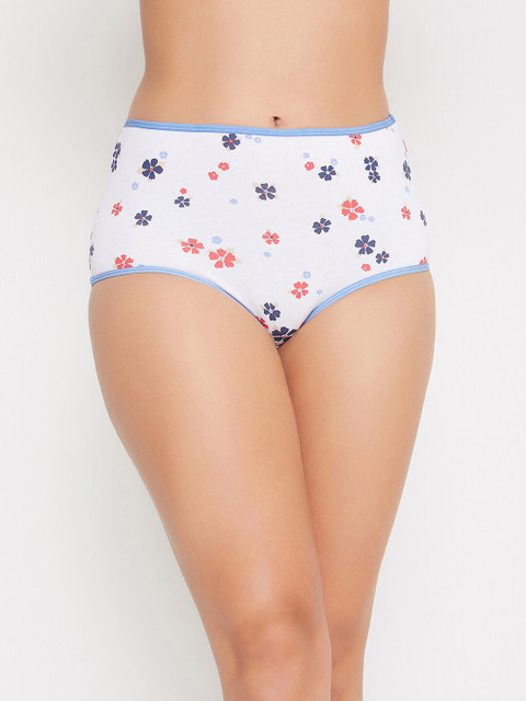 

Clovia Women White & Blue Printed Hipster Briefs PN3219I18S