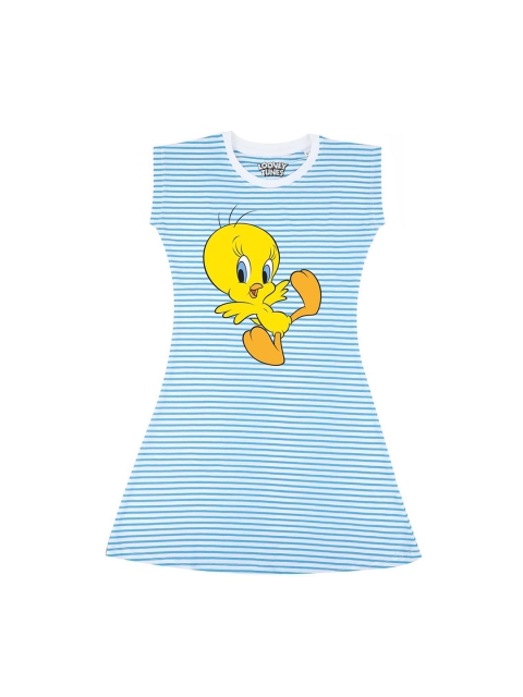 

Looney Tunes Blue Striped A-Line Dress
