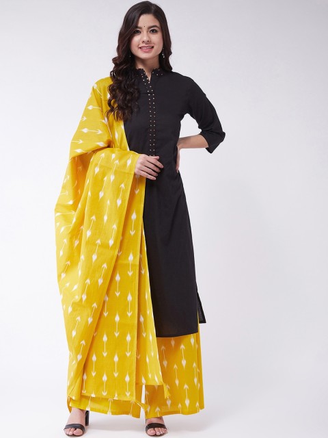 

InWeave Yellow & White Printed Dupatta