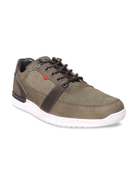 

Lee Cooper Men Woven Design Leather Sneakers, Olive