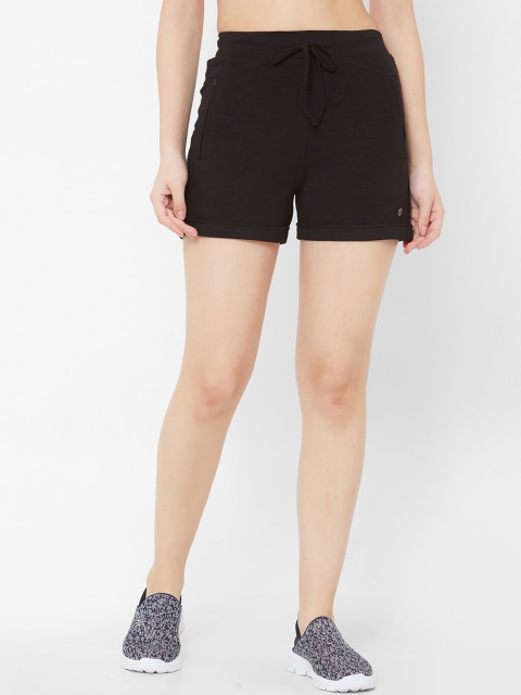 

Juliet Women Black Solid Slim Fit Regular Shorts