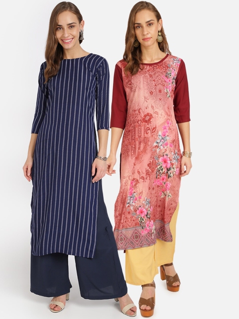 

Florence Women Pack Of 2 Printed Crepe Kurta, Multi