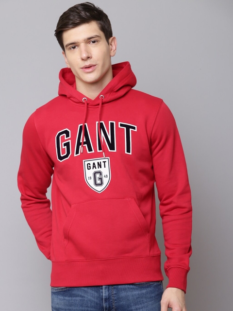 

GANT Men Red Printed Hooded Sweatshirt