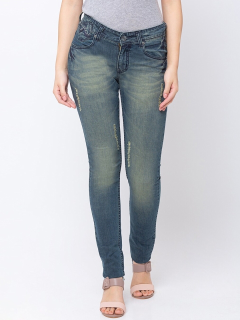 

Juliet Women Blue Slim Fit Mid-Rise Low Distress Jeans
