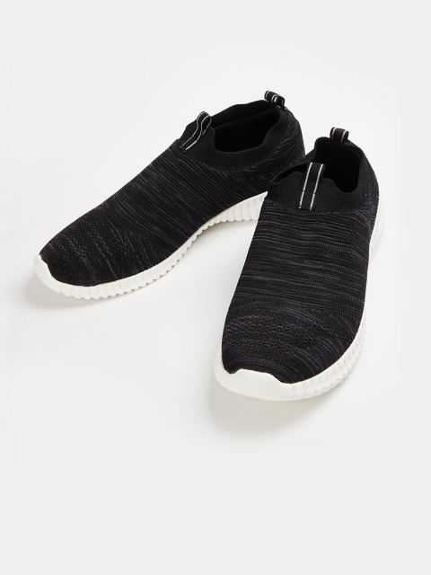 

Forca Men Black Woven Design Slip-on Sneakers