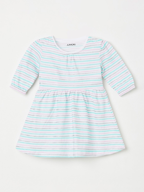 

Juniors by Lifestyle Girls White Striped Fit and Flare Dress