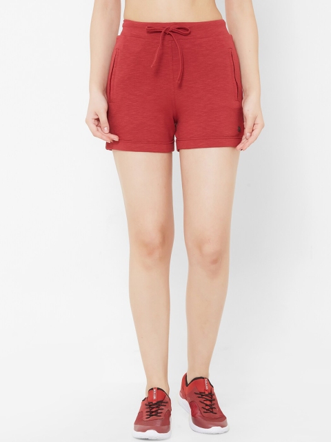 

Juliet Women Maroon Solid Slim Fit Regular Shorts