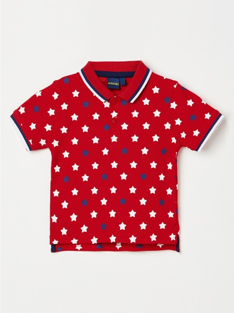 

Juniors by Lifestyle Boys Red Printed Polo Collar T-shirt