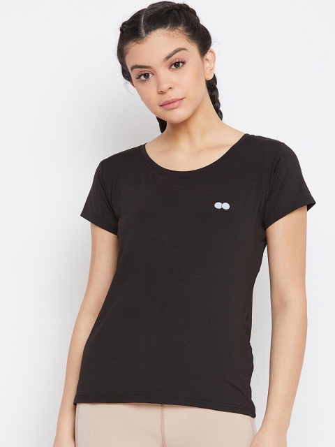

Clovia Women Black Solid Round Neck T-shirt