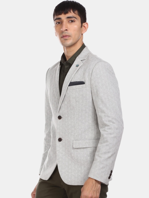 

Arrow New York Men Grey Self Design Single-Breasted Formal Blazer