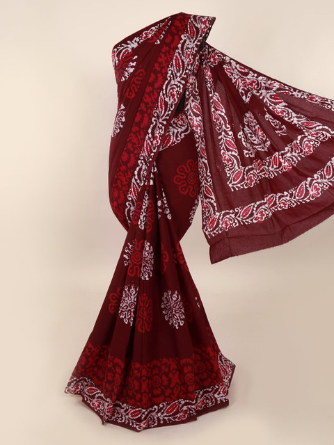

Pothys Maroon Printed Pure Cotton Saree