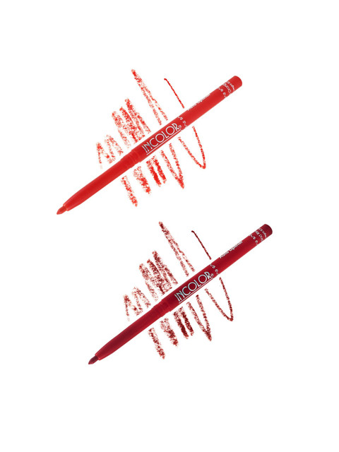 

INCOLOR Pack of 2 Auto Lip Pencil Combo 02, Red