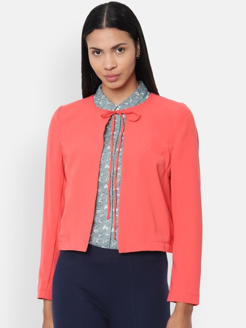 

Van Heusen Woman Orange Solid Open Front Casual Blazer