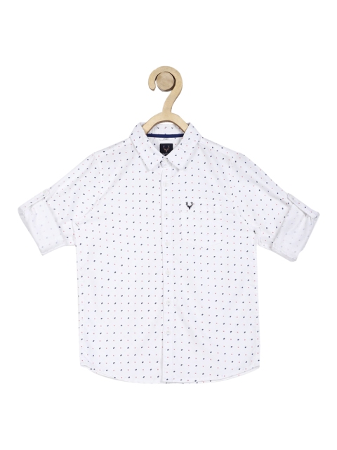 

Allen Solly Junior Boys White Slim Fit Printed Casual Shirt