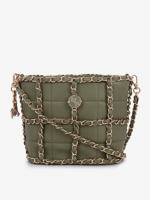 

LYN Green Embellished Sling Bag