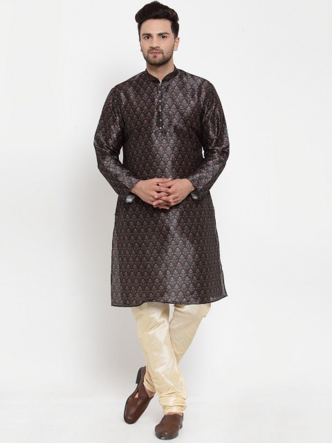 

GRACIT Men Black & Red Printed Kurta with Pyjamas