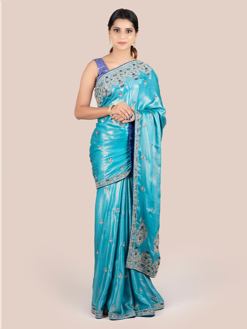 

Pothys Blue Embellished Saree