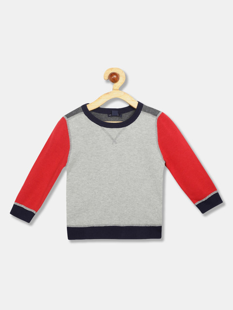 

GAP Boys Grey Colourblocked Pullover Sweater