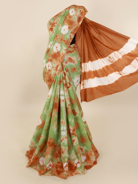 

Pothys Green & Brown Pure Cotton Dyed Saree