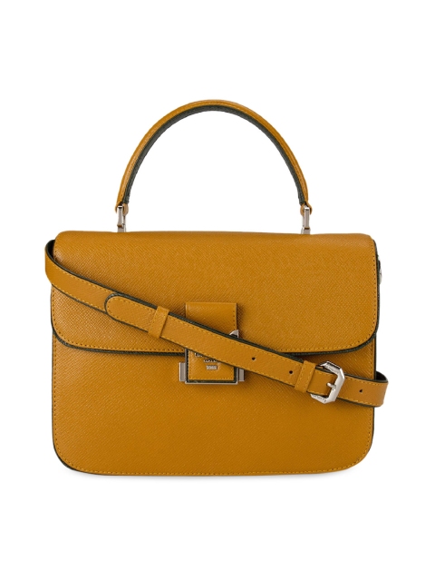 

Da Milano Mustard Yellow Solid Leather Satchel