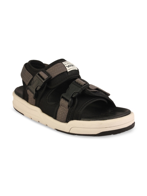 

Vento Men Brown & Black Solid Sports Sandals