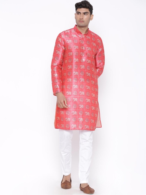 

Tistabene Men Red Ethnic Motifs Printed Straight Kurta