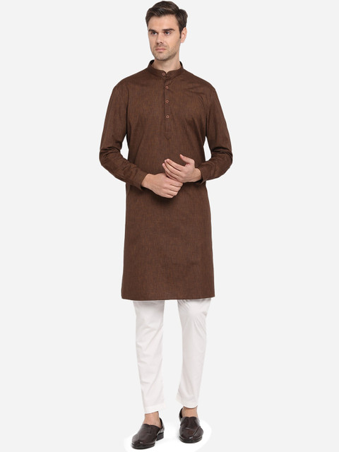 

Modi Kurta Men Brown Solid Straight Kurta