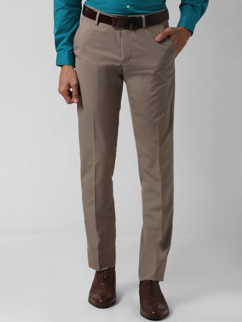 

Peter England Elite Men Beige Slim Fit Solid Formal Trousers