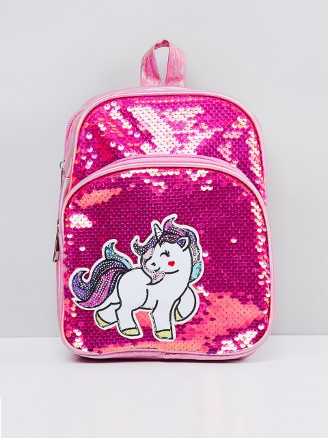 

max Girls Pink Graphic Embellished Backpack