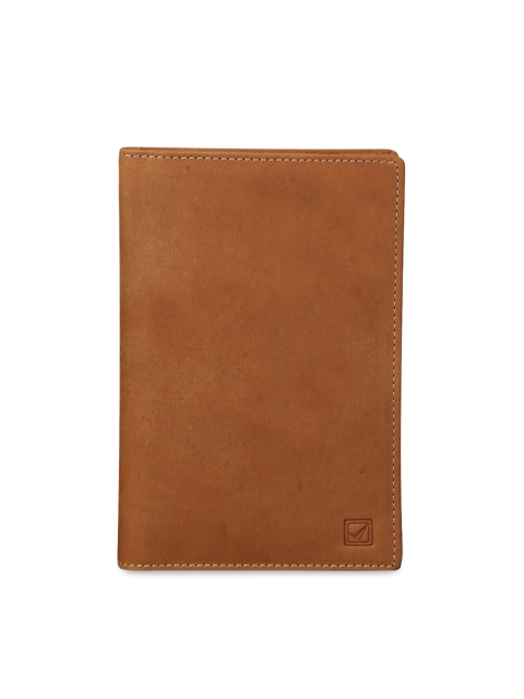 

Style SHOES Unisex Khaki Solid Leather Passport Holder