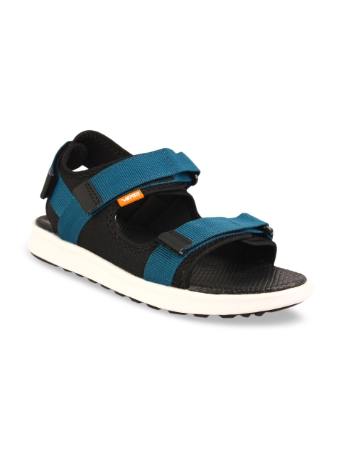 

Vento Men Blue & Black Solid Sports Sandals