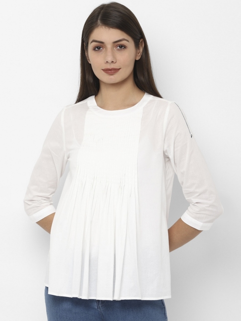 

Allen Solly Woman White Solid A-Line Top