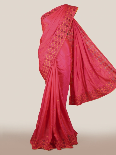 

Pothys Pink Embroidered Art Silk Saree