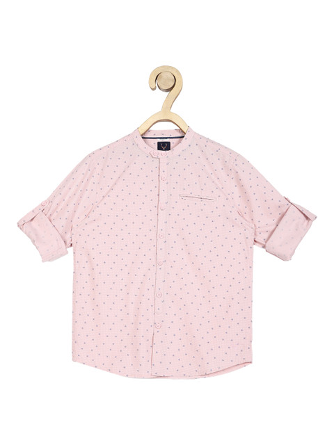 

Allen Solly Junior Boys Pink & Blue Regular Fit Printed Cotton Casual Shirt