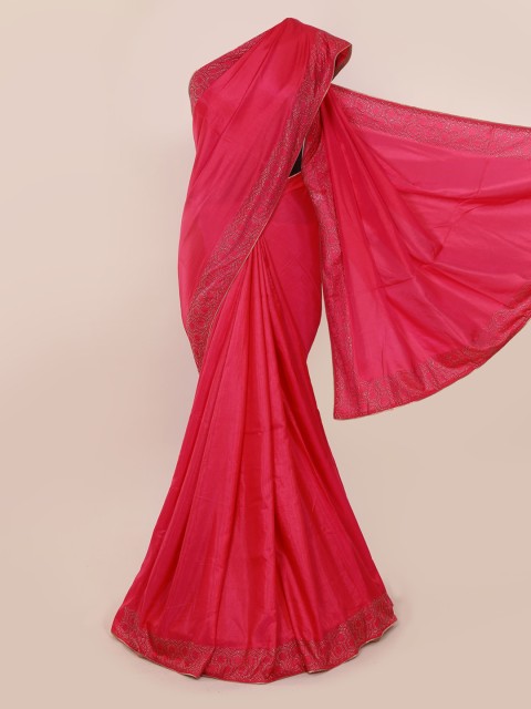 

Pothys Pink & Gold-Toned Art Silk Woven Design Saree