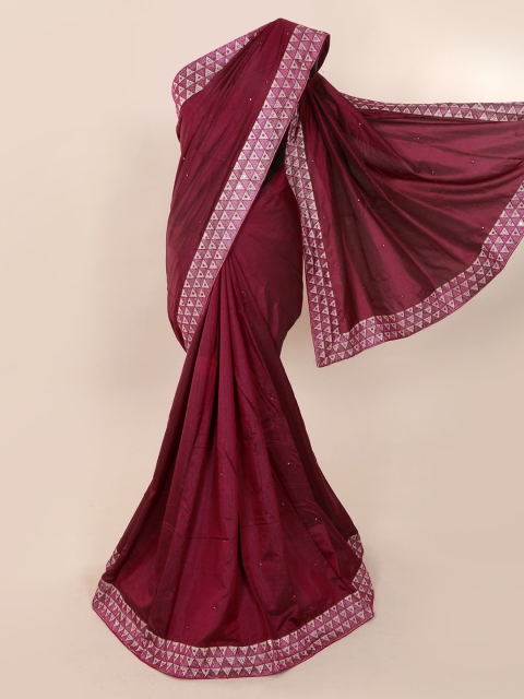 

Pothys Purple Solid Art Silk Saree