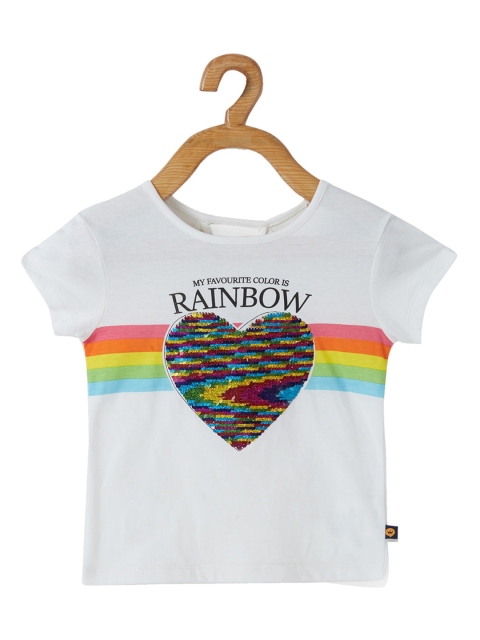 

VITAMINS White Embellished Pure Cotton Top