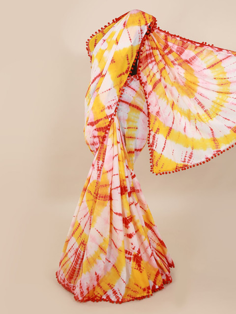 

Pothys Yellow & White Pure Cotton Dyed Saree