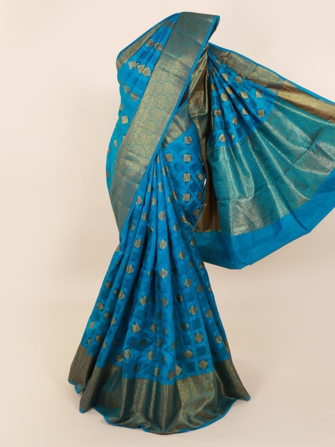 

Pothys Blue Woven Design Pure Silk Saree