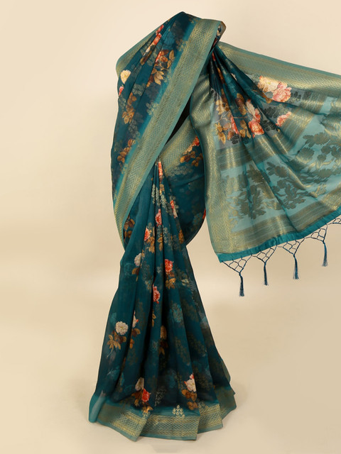 

Pothys Green Woven Design Pure Silk Saree